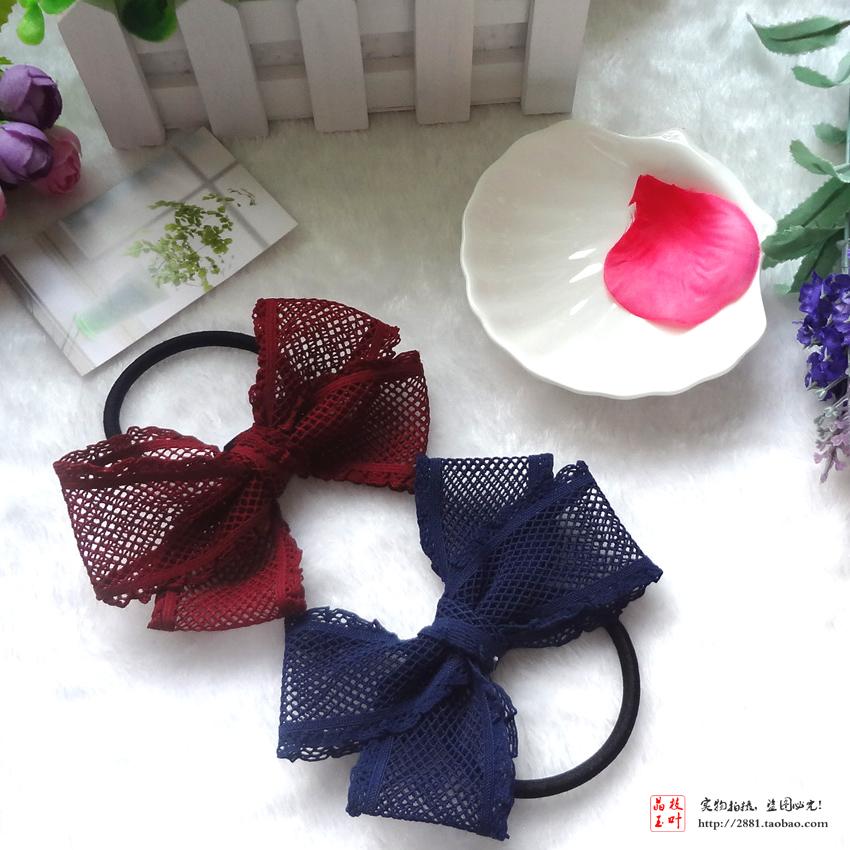 Big bow cloth hair circle Hair circle Bow tie headdress Head flower hair rope tie hair band Korean hair jewelry double layer