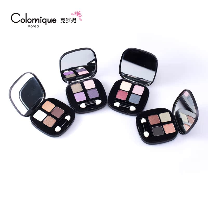 colornique韩国克罗妮专柜正品 幻彩四色眼影盘  细腻持久 大地色