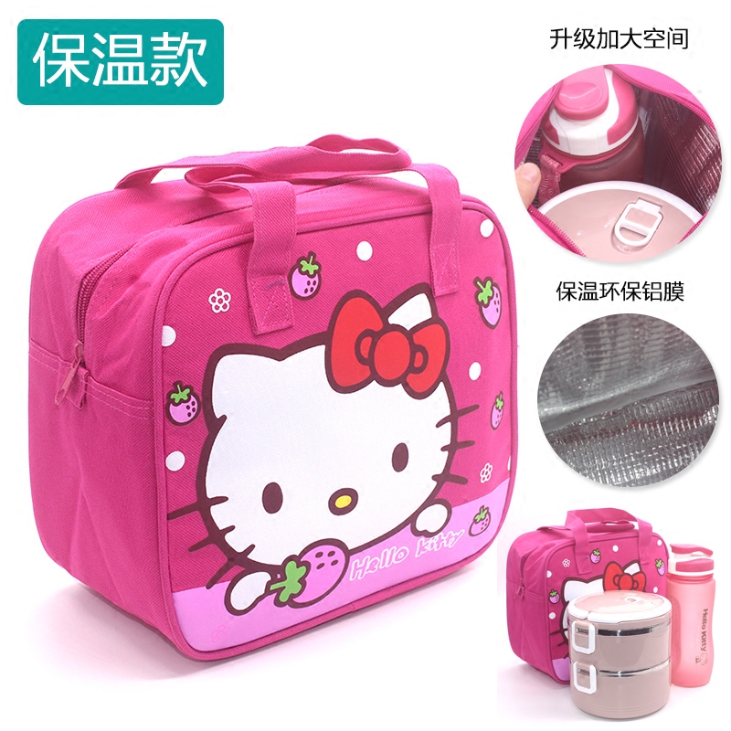 Thickened aluminium foil insulated lunchbox bag for office workers with rice waterproof canvas hand carrying portable hand lunchbox bag