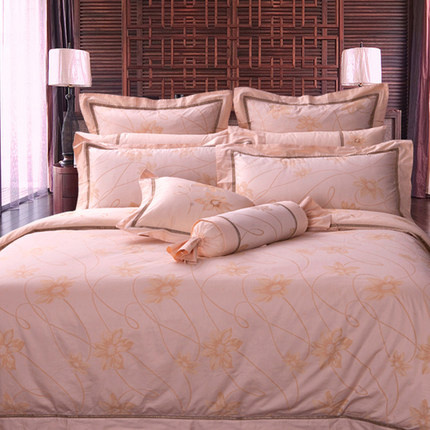 Gold Number Ex Poetry Home Pure Cotton Bed Pint Finish Satin Four-Piece Bed Bag Set Jacquard Noodles Golden Flowering K036 High Gear Gift