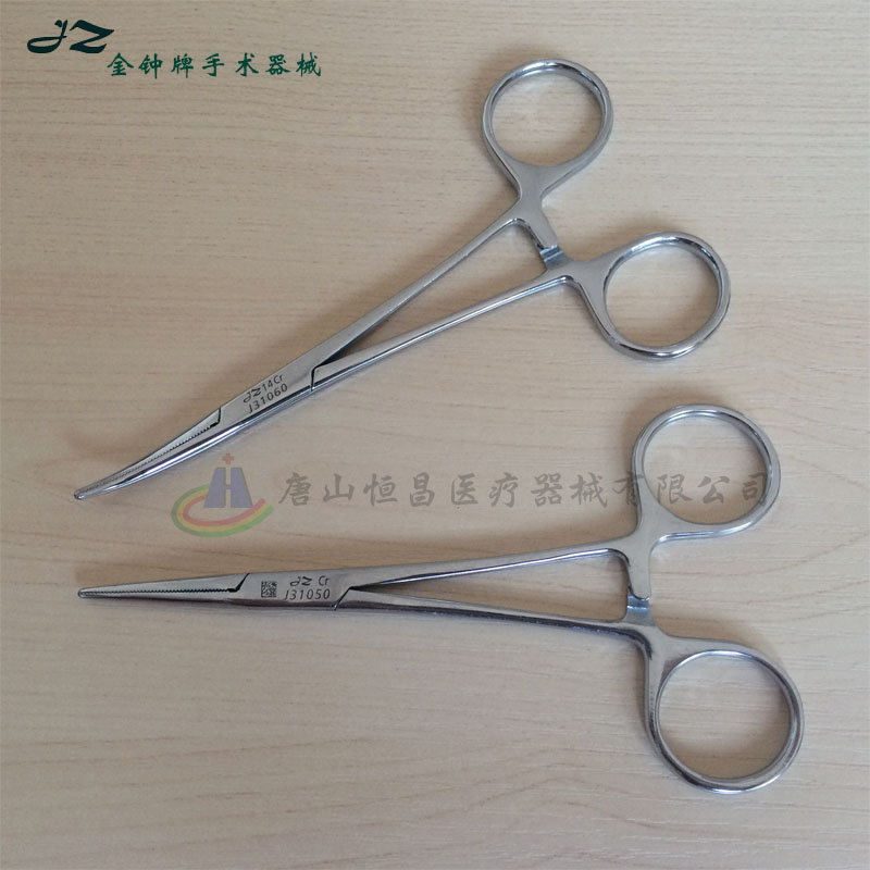 Shanghai Golden Clock Blood Clip Curve Head 14cm 16cm Stainless Steel Medical Equipment Hardware Tool