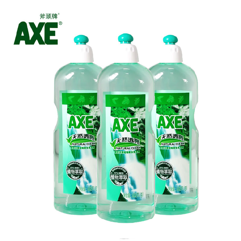 香港AXE斧头牌综合天然植物精华洗洁精天然透亮植物萃取600克*3瓶