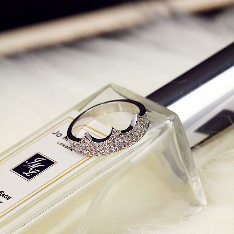 South Korea, Japan, South Korea, silver, micro-inlaid zircon, diamond ring, women's trendy fashion, Europe and the United States, ring, index finger, accessories ring