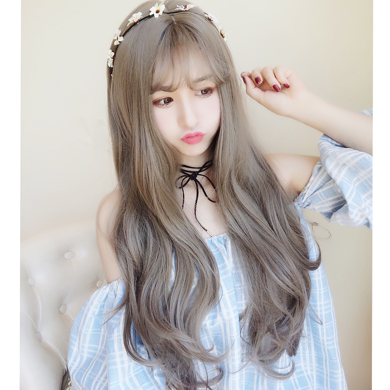 原宿亚麻灰假发日常 洛丽塔女原宿cos假发短发梨花卷lolita假发