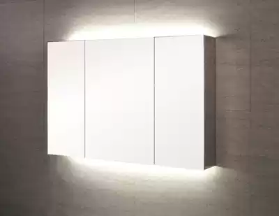 Stainless steel mirror cabinet bathroom mirror box with light slot dressing room cabinet bathroom cabinet double door three door 8098