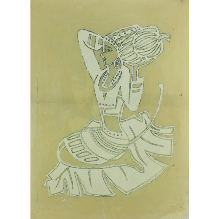 Batik semi-finished product folk customs Banana girl The primary product that has been waxed and not dyed is only for learning reference