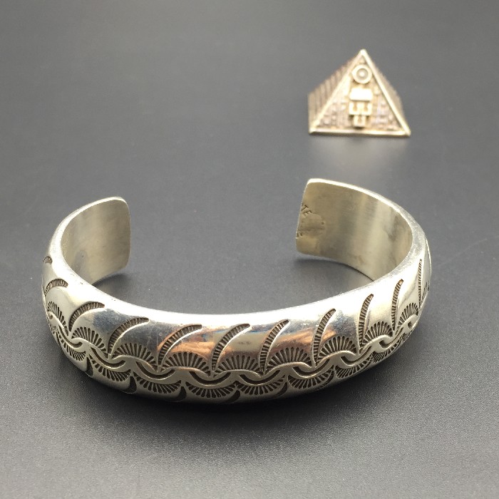 1980s Indian Indian Navajo 925 Sterling silver opening of vintage bracelet bracelet silver mark male