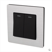 Beiqiao A8-002 2 1 silver aluminum alloy two-way single control switch double-way panel wall switch socket
