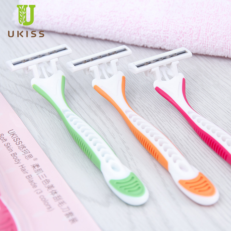 UKISS/悠珂思刮毛刀女士3支装脱毛刀三层腋下毛私处拔毛器剃毛刀