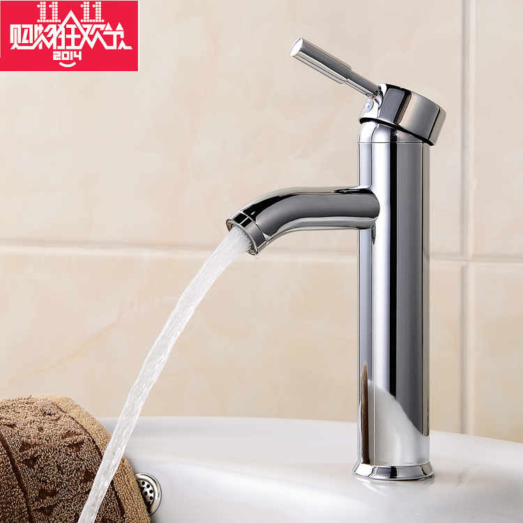 Bathroom basin faucet Hot and cold faucet High single hole art basin faucet Washbasin hot and cold faucet