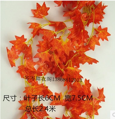 Kindergarten Adornment Classroom Environment Arrangement Dress Up High Emulation Maple Leaf Fake Flowers Vines Bar Hanging Accessories Hanging Accessories Floral Art 