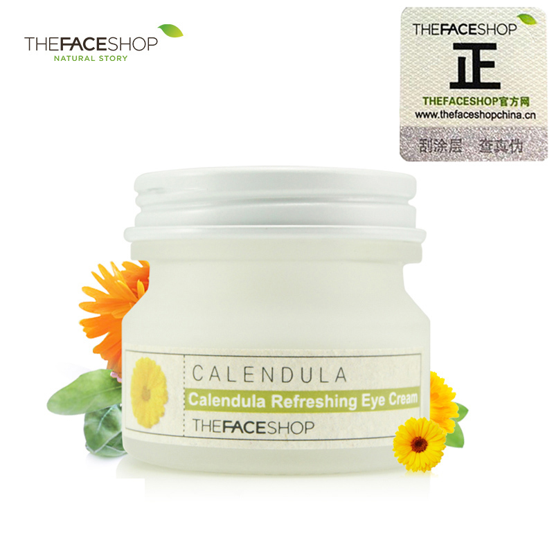 The Face Shop金盏花清润眼霜去黑眼圈淡化细纹眼袋提拉保湿补水