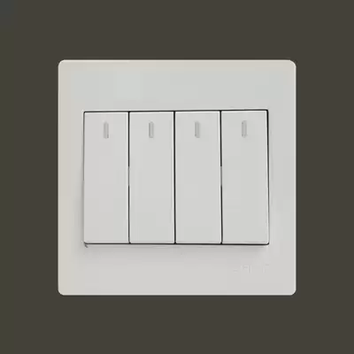 Zhengtai four-open double-cut switch socket NEW7Q four-open two-control panel electrician two ground control one light