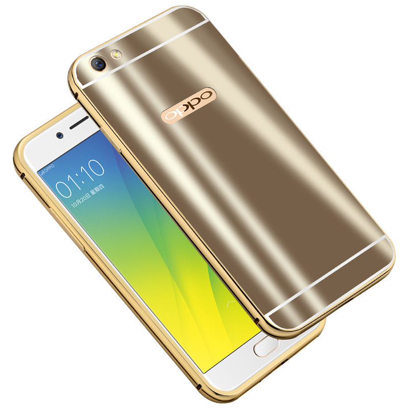 iy Ultra Slim Lightweight Aluminum Metal Bumper Dazzle Color Acrylic Back Cover Case for OPPO R9s