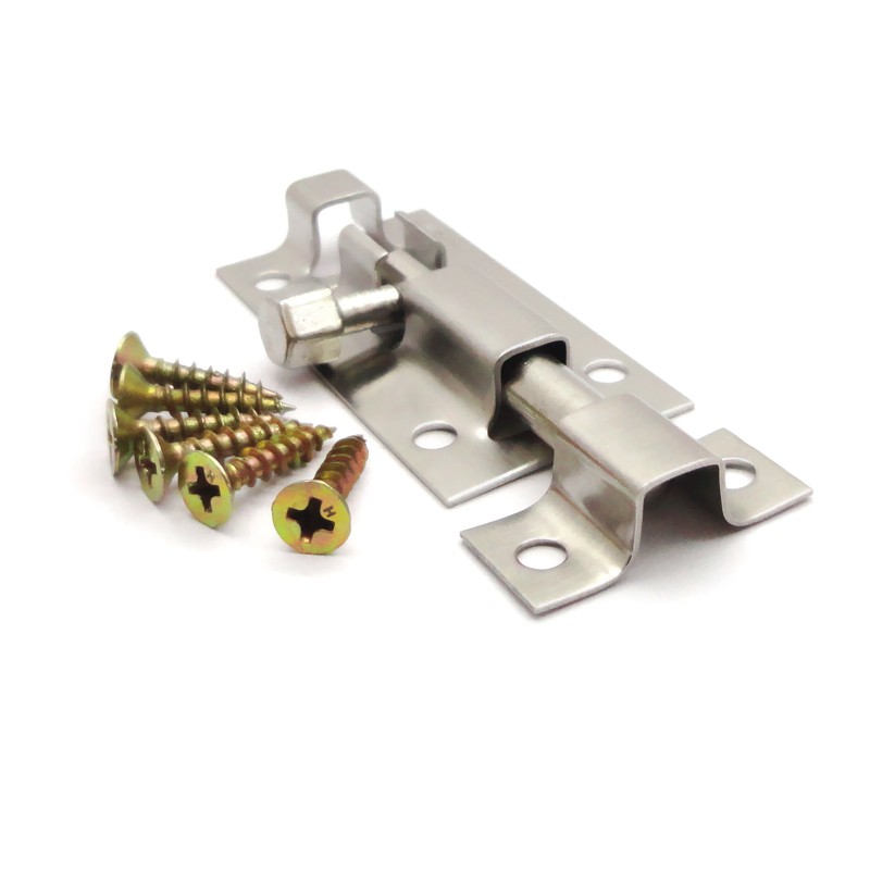 Stainless Steel Bolt Door Bolt door bolt Anti-theft bolt Dressing Room Case Cabinet Square Bolt 2 Inch Small Bolt