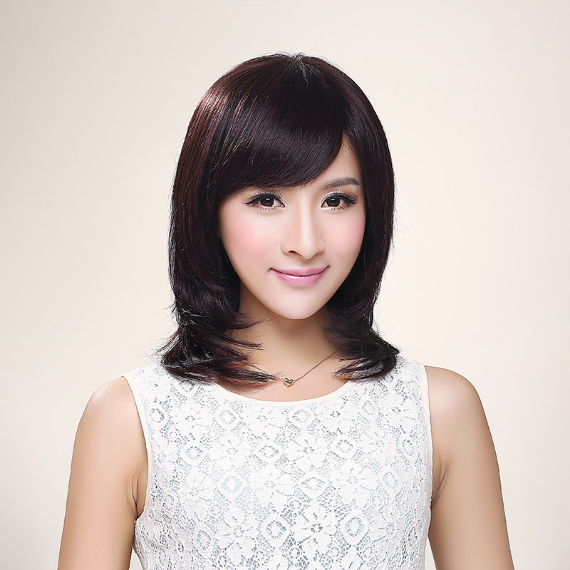 秀儿 bobo头梨花头短发女蓬松短发帅气女生齐刘海手织真发混发