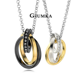 台湾官网直邮进口【GIUMKA】白K饰－闪亮殿堂三圈时尚设计情人对