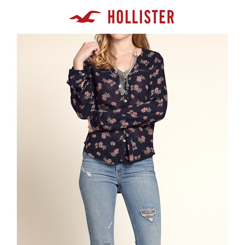 Hollister 波西米亚风印花上衣 女 94990