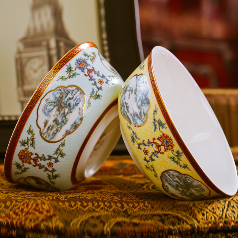 Red xin jingdezhen high - grade ipads China tableware rainbow such use archaize color enamel pastel rainbow such as bowl 6 inches