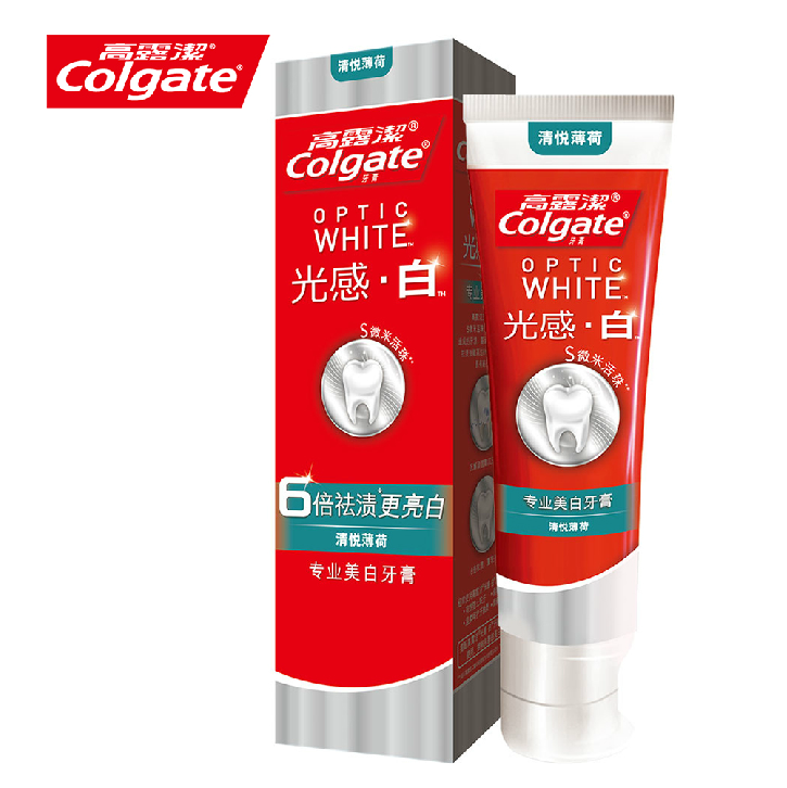 高露洁光感白清悦薄荷牙膏70g牙齿美白 满2只多省包邮
