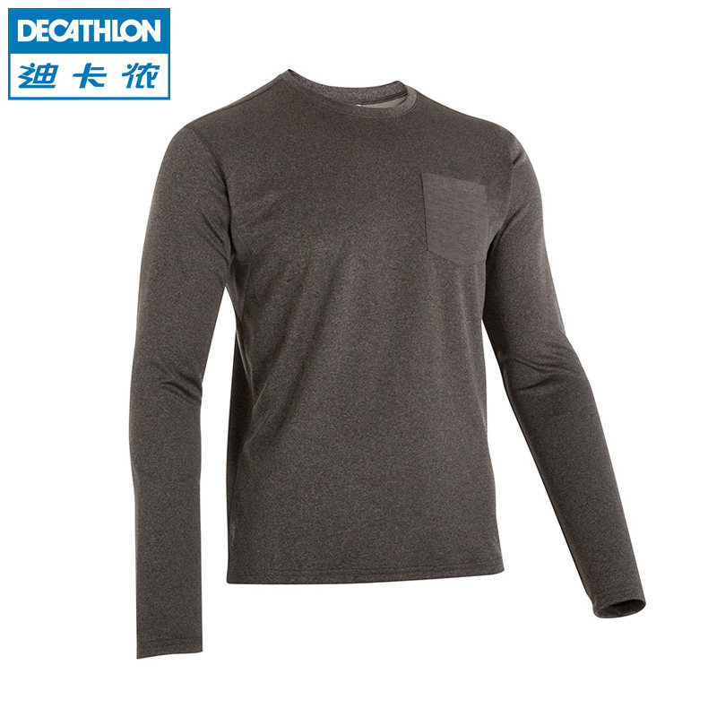 迪卡侬 户外运动T恤 男士 长袖快干透气 QUECHUA L1