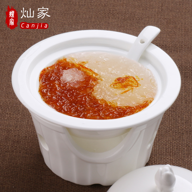 Cup holding furnace sweetmeats Cup white ceramic tableware bird 's nest soup bowl heating stoves stew