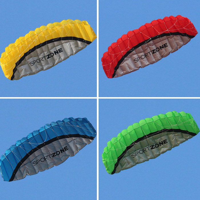 Weifang kite 1 82 5 meters soft power umbrella double line stunt red, yellow, blue and green belt tool fly well