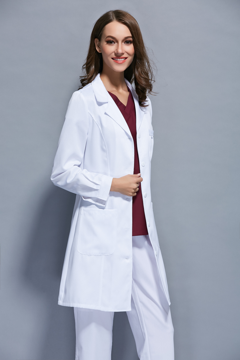 Han Edition Autumn Winter Clothing Women's Style Long Sleeve White Coat of Nursing and Oral Care Oral Science Doctor Clothing Dental Experiment Work Clothes
