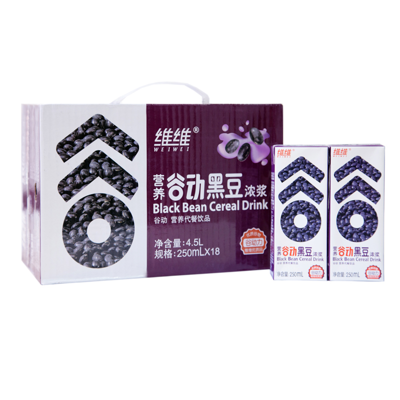 【苏宁易购】维维谷动黑豆浓浆 250ML*18
