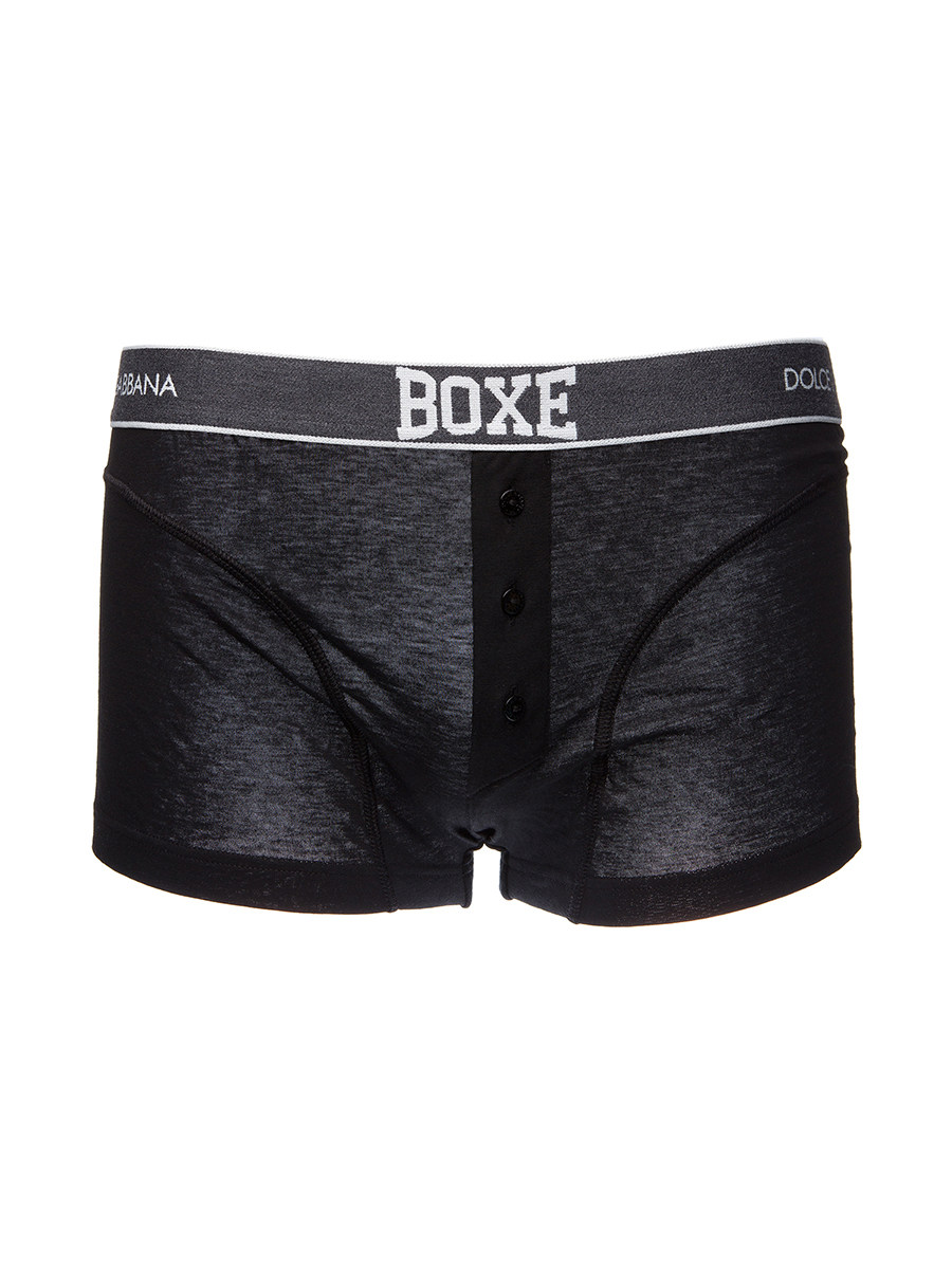 Dolce&Gabbana 黑色纽扣门襟饰Logo四角内裤