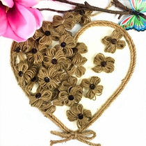 Handmade diy retro woven hemp rope flower kindergarten ring creation decoration accessories Flower Wood Love hanging ornaments
