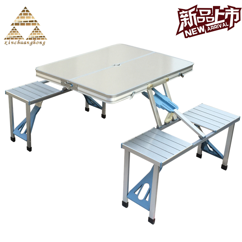 Special offer outdoor aluminum alloy folding tables and chairs picnic barbecue table portable conjoined table and chair set Jiangsu and Zhejiang