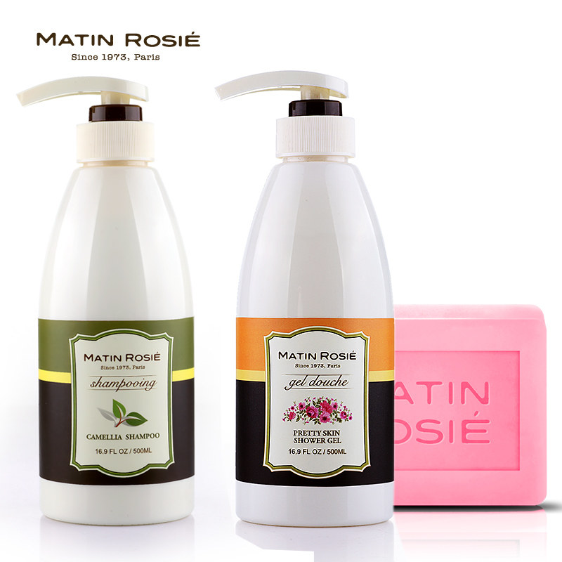 玛汀露丝清爽山茶去屑洗发水 滋润沐浴露美肌玫瑰手工皂 洗护套装