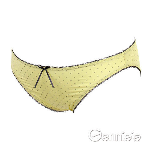台湾官网直邮进口【Gennie’s奇妮】幸福满点低腰内裤-黄(GB66)