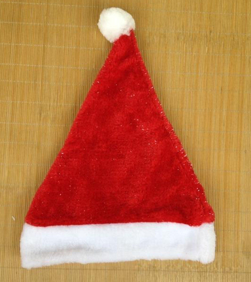 Christmas decoration gifts Christmas hat Santa Claus hat high - end plush flash silver silver hat adult