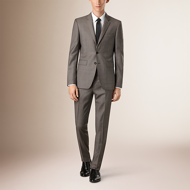BURBERRY/博柏利修身剪裁格纹羊毛西装 39992571