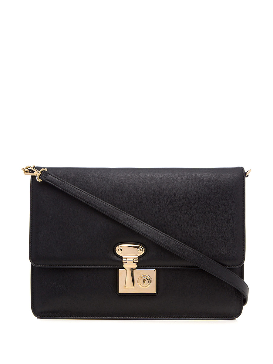 Dolce&Gabbana 黑色简约方形翻盖肩包