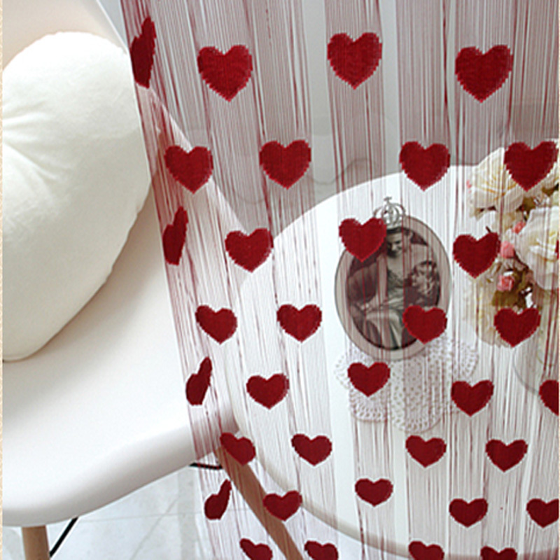 Korean-Style Finished String Curtains, Encrypted Romantic Heart-Shaped Partition Curtains, Door Curtains, Decorative Curtains, Hanging Curtains