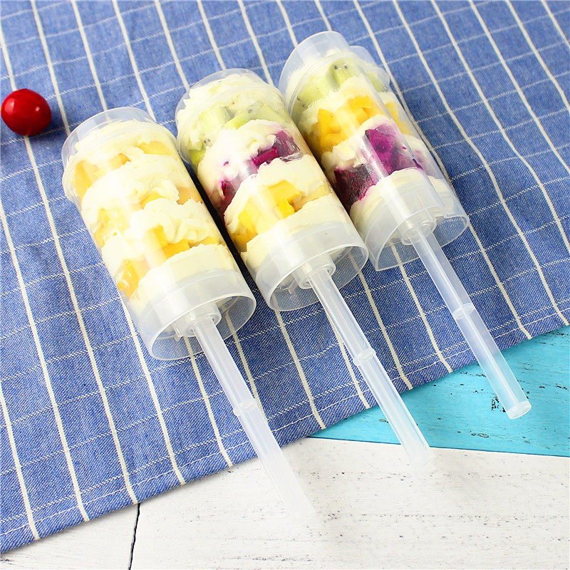 Double push cake round heart-shaped cake tube food propeller Rainbow ice cream cake baking