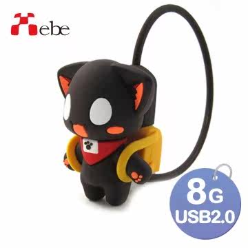 Xebe集比 8G 书包款 九藏喵国王造型USB随身碟台湾官网直邮进口