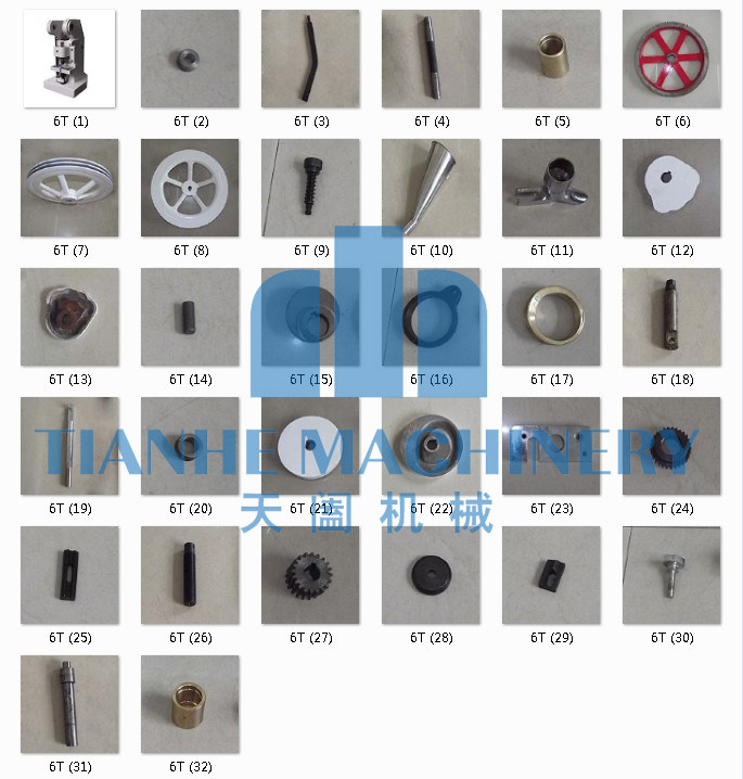 TDP-6 Single Punch Press Machine Common Accessories Single Punch Press Machine Accessories should be available with a tablet pressing machine Easy-to-wear