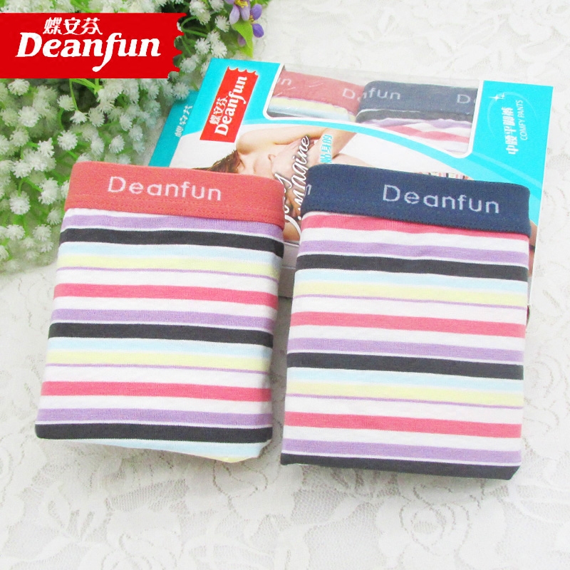 Di Anfen women's panties mid-waist modal cotton striped print small boxer comfortable hip sexy panties head 1865