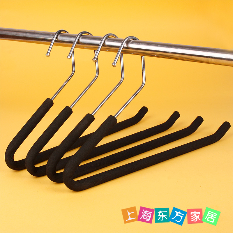 Ultra-practical adult male and male rubber cotton non-slip 2-character pants hanger pants rack Z-shaped trouser rack stainless steel pants rack