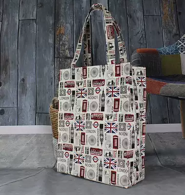 Fashion thickened tote bag Canvas British floral computer bag Zipper shoulder bag work document bag Environmental protection bag female