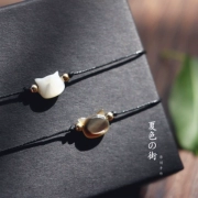 Mùa hè ban đầu vòng tay mềm mại dễ thương mẹ chồng dễ thương đầu mèo 14K túi hạt vàng cho thấy dây không khí nam và nữ tay dây