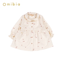Omibia Spring Autumn Baby Girl Long Sleeve Flap Organic Cotton Dress Baby Crumbled Pure Cotton A-word Skirt