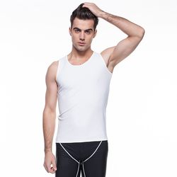 ຄົນອັບເດດ: Summer Men's Tight Swimsuit Vest Swimwear Men's Solid Color Professional Quick-Drying Bottoming Sleeveless Top