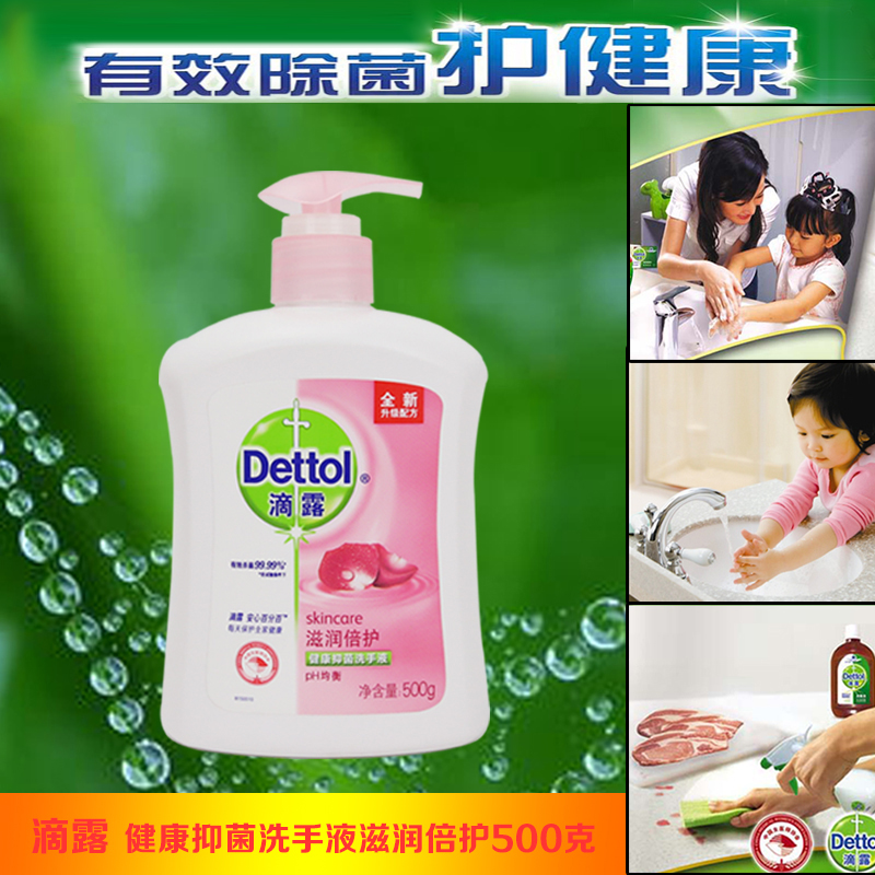 滴露健康抑菌洗手液滋润倍护500g瓶装消毒洗手液