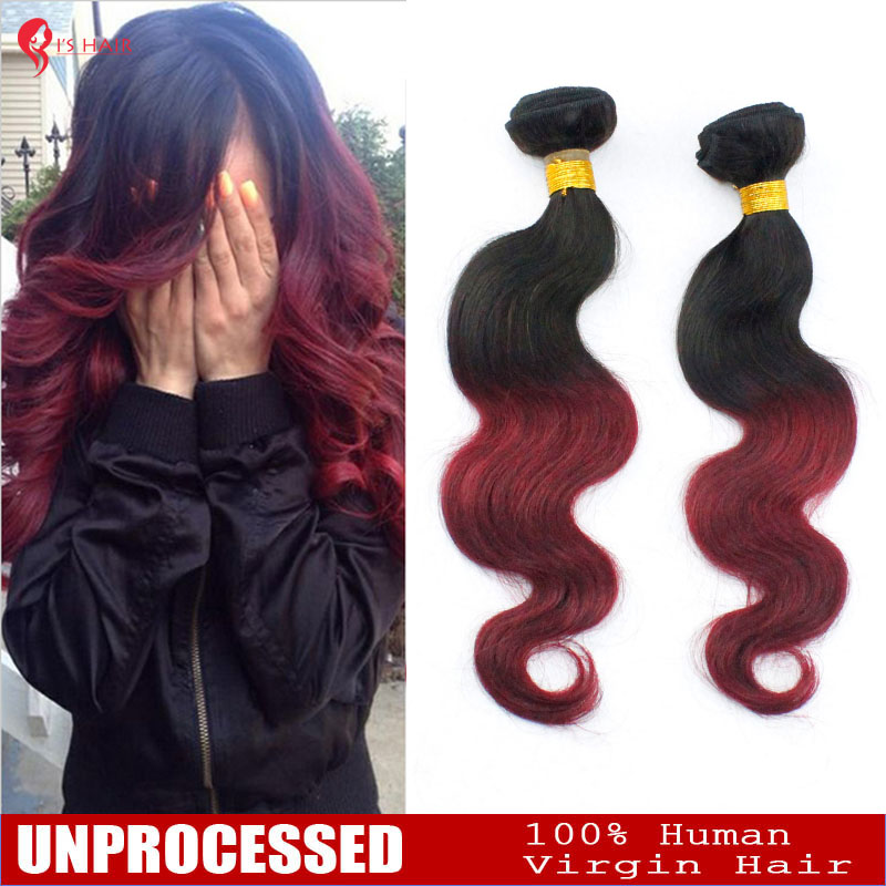 ombre virgin human Hair Body WavE T1B#99巴西发真人发帘包邮