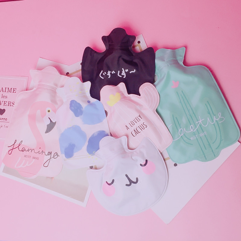 (Her main son) Student water injection in anti-scalding hot water bag ins wind cactus cloth face adorable warm hand Bao